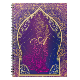Caderno Espiral Roxo & Dourado Marroquino Dança do Ventre Glam