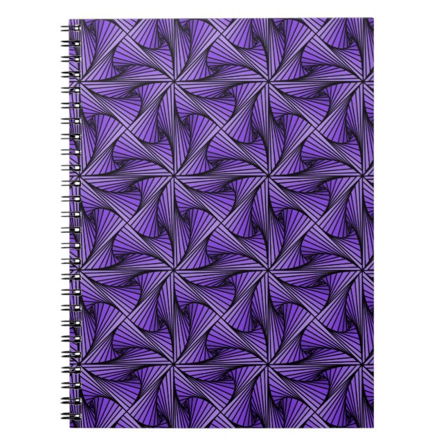 Caderno Espiral Roxo Espiral 3D Geométrico (Frente)