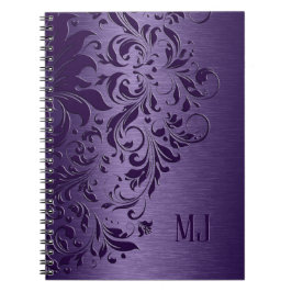 Caderno Espiral Roxo Metálico Roxo Lace Roxo de Alumínio