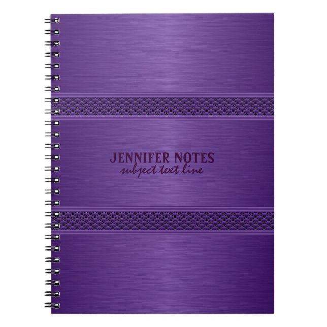 Caderno Espiral Roxo Roxo Roxo Ruptura em Alumínio (Frente)
