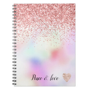 Caderno Espiral Roxo Unicórnio - Brilho Rosa Brilhante