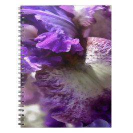 Caderno Espiral Roxo, Violeta e Mauve Iris Abstrato
