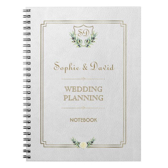 Caderno Espiral Royal Dourado Crest Lush Greenery Planner (Frente)