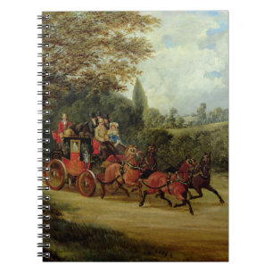 Caderno Espiral Royal Mail treina com passageiros (óleo no canva
