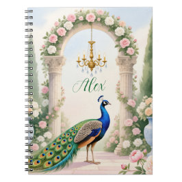 Caderno Espiral "Royal Peacock Garden" Personalized Spiral Noteboo