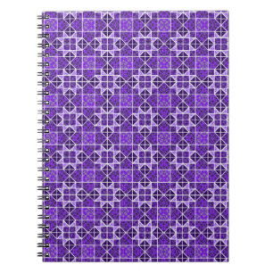 Caderno Espiral Royal Purple Weathervane Quilt Block Geométrico