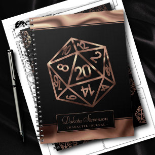 Caderno Espiral RPG Dice Personagem de Jogador de Tabletop Fanta
