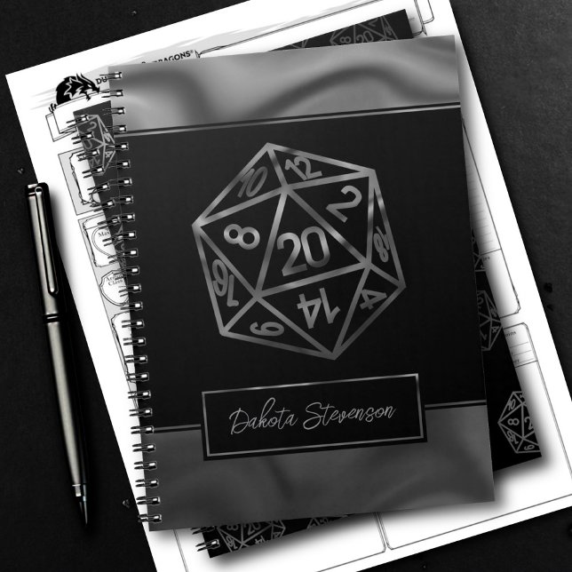 Caderno Espiral RPG Dice | Personalidade do Jogador de Tabletop Fa (Criador carregado)