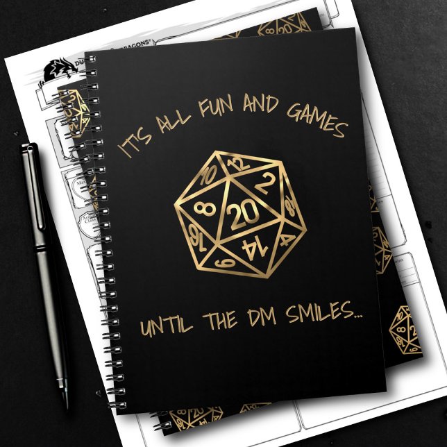 Caderno Espiral RPG Humor | Diversão Dourada e jogos até os sorris (Criador carregado)