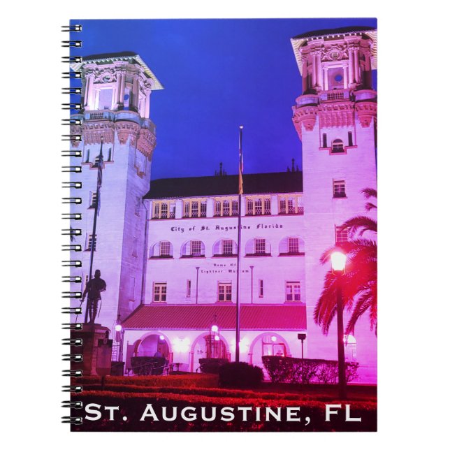 Caderno Espiral Rua. Augustine, FL - Hotel Alcazar (Frente)