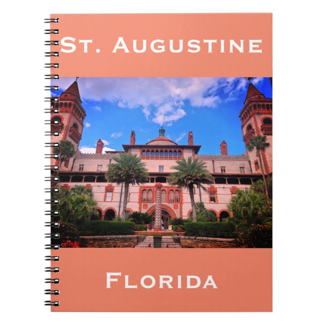 Caderno Espiral Rua. Augustine, FL - Hotel Ponce de Leon (Frente)