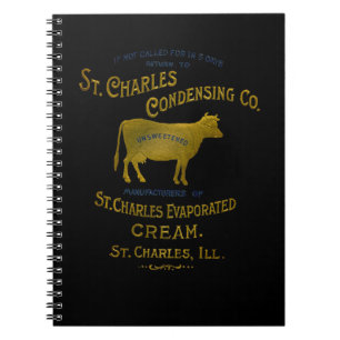 Caderno Espiral Rua Charles Illinois DAIRY COW MILK CREAM 1899