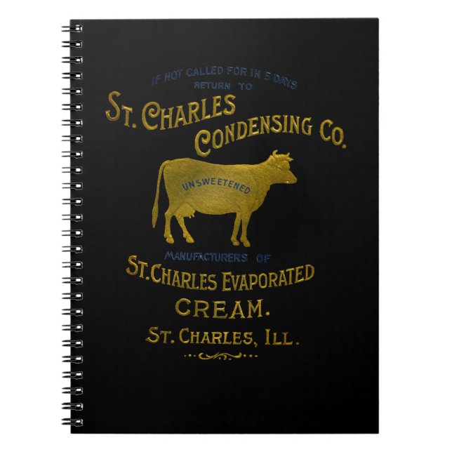Caderno Espiral Rua Charles Illinois DAIRY COW MILK CREAM 1899 (Frente)