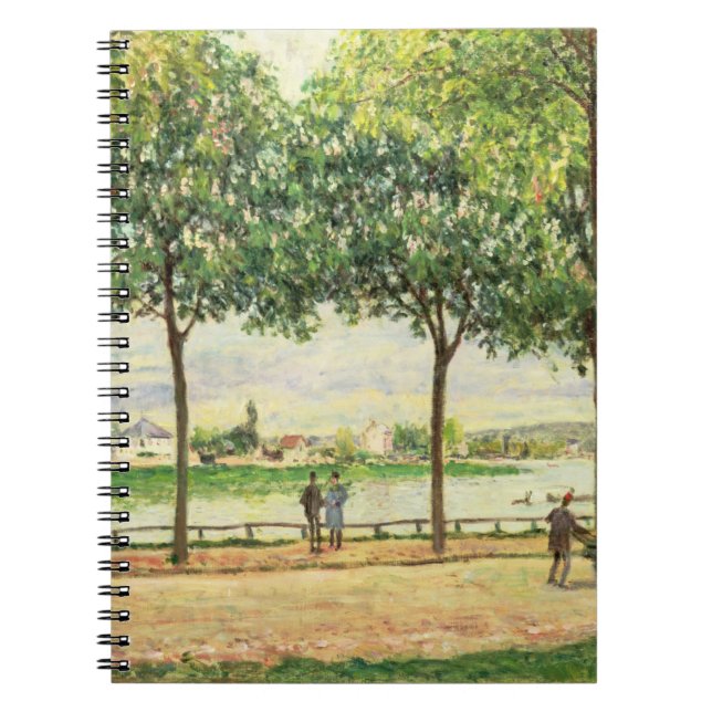 Caderno Espiral Rua de Alfred Sisley | de árvores de castanha (Frente)
