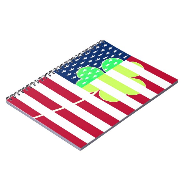Caderno Espiral Rua de Clover do Bandeira Irlandesa Americana Sham (Left Side)