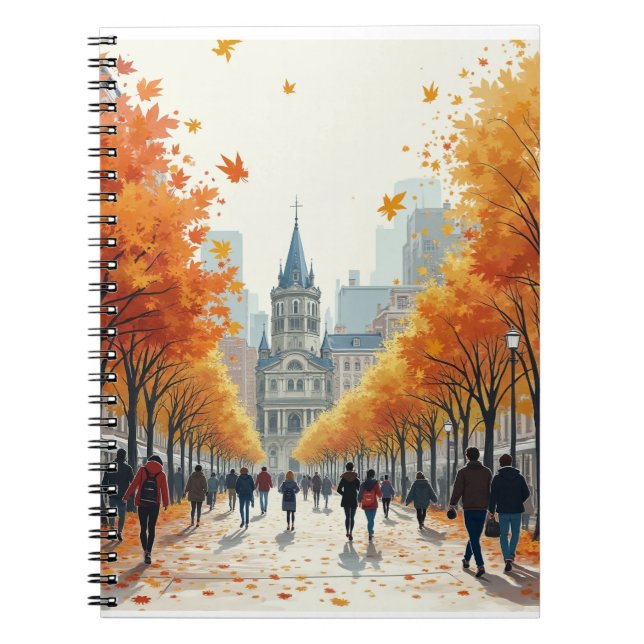 Caderno Espiral rua de outono (Frente)