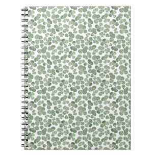 Caderno Espiral Rua de Shamrock com Aquarela. Patterno de Patrick