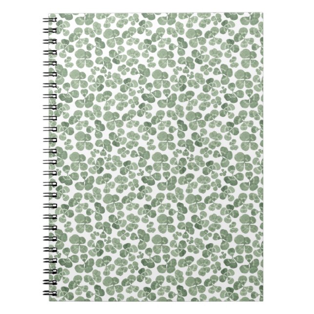 Caderno Espiral Rua de Shamrock com Aquarela. Patterno de Patrick (Frente)