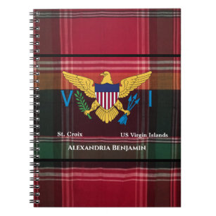 Caderno Espiral RUA de Sinalizador das Ilhas Virgens dos EUA. Croi