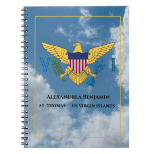 Caderno Espiral RUA de Sinalizador das Ilhas Virgens dos EUA. Thom