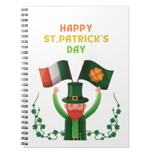 Caderno Espiral Rua: Dia de Patricks - Irlandês Sortudo - Shamrock