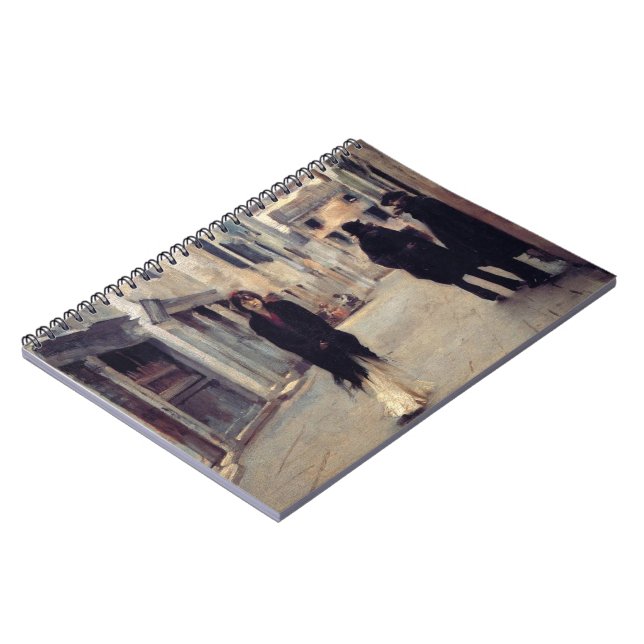 Caderno Espiral Rua em Veneza (Mulher Elegante) (Cantora Sargent) (Left Side)