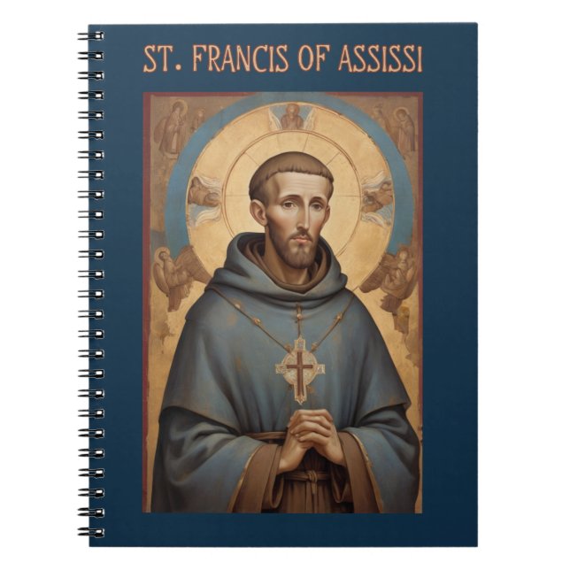 Caderno Espiral Rua: Francis, Católico Romano de Assis (Frente)