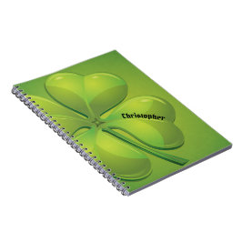 Caderno Espiral Rua irlandesa, personalização do Shamrock verde do
