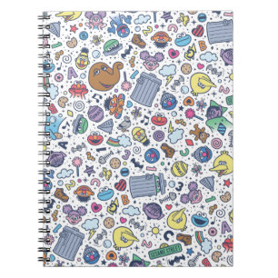 Caderno Espiral Rua Sésamo Padrão de porta do Sesame Pals