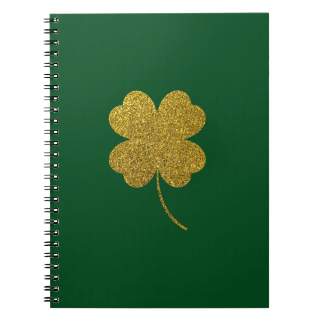 Caderno Espiral Rua, Shamrock do Dia de Patrick (Frente)