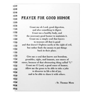 Caderno Espiral Rua. Thomas More Prayer para um Bom Humor