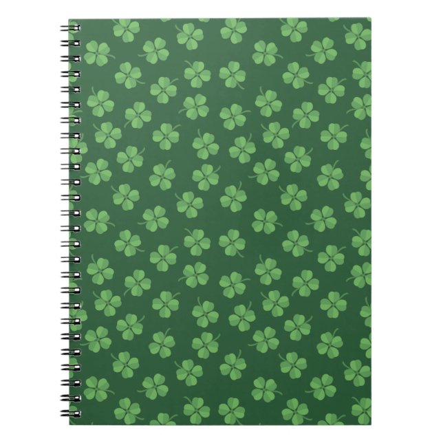 Caderno Espiral Rua Verde Celta Irlandesa Quatro Folhas Folhadas.  (Frente)