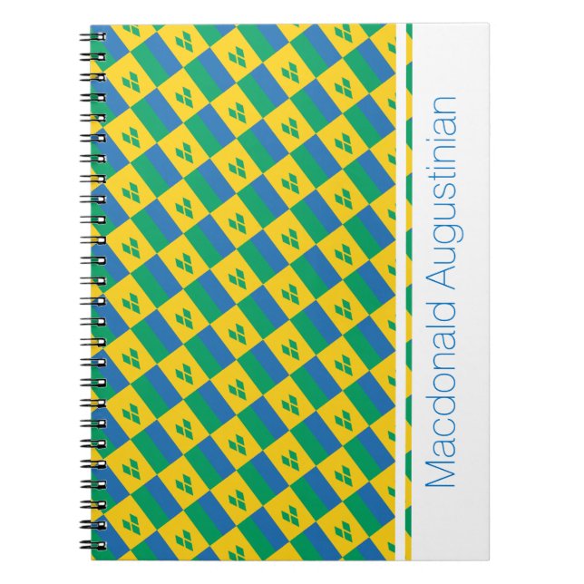 Caderno Espiral RUA VINCENT FLAG Personalizar Adicionar Nome Diári (Frente)
