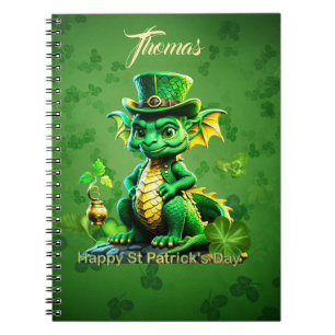 Caderno Espiral Ruas bonitas, dragão do Dia de Patrick