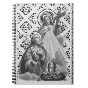 Caderno Espiral Ruas. Joseph, Símbolos Papais e SHJ (Detalhe; LT