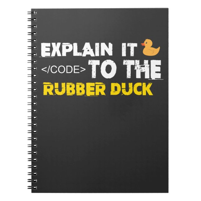 Caderno Espiral Rubber duck debugging Coder Software Engineering (Frente)