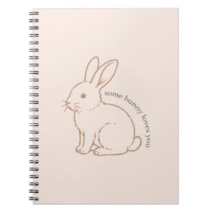 Caderno Espiral Rubor Esboço Algum Coelhinho Te Ama