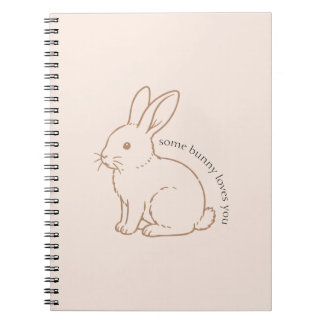 Caderno Espiral Rubor Esboço Algum Coelhinho Te Ama