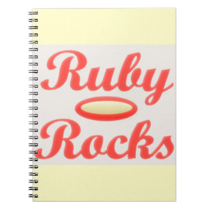 CADERNO ESPIRAL RUBY ROCKS RED E CREAM NOTEPAD