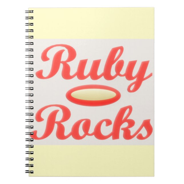 CADERNO ESPIRAL RUBY ROCKS RED E CREAM NOTEPAD (Frente)