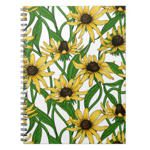 Caderno Espiral Rudbekia amarela em branco