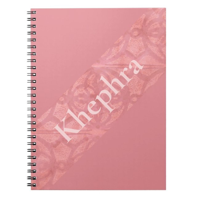 Caderno Espiral Ruddy Pink Batik Com Nome (Frente)
