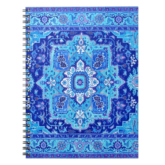 Caderno Espiral RUG PERSA - Azul (Frente)