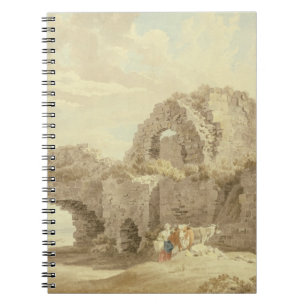 Caderno Espiral Ruínas do castelo de Pevensey (w/c no papel)