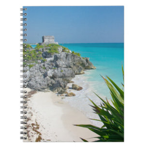 Caderno Espiral Ruínas maias na praia em Tulum
