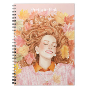 Caderno Espiral Ruivo Verde Amarelo Rosa Folhas
