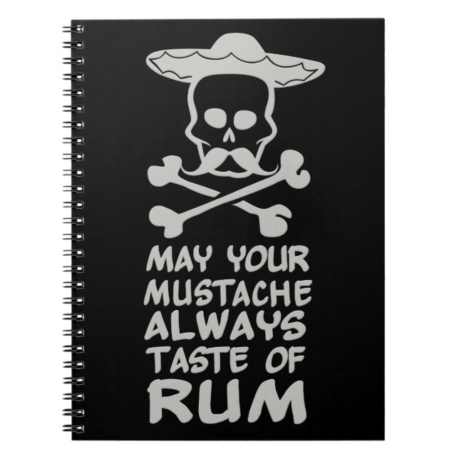 Caderno Espiral Rum Mustache custom color notebook (Frente)