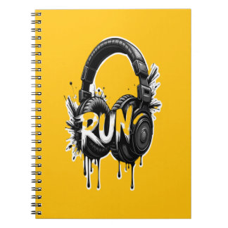 Caderno Espiral RUN Headphones Street Art Sticker