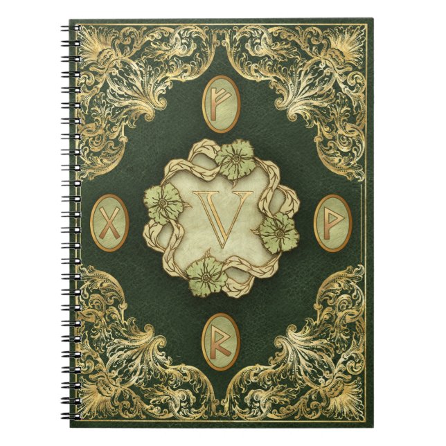 Caderno Espiral Rune magia grimoire (Frente)