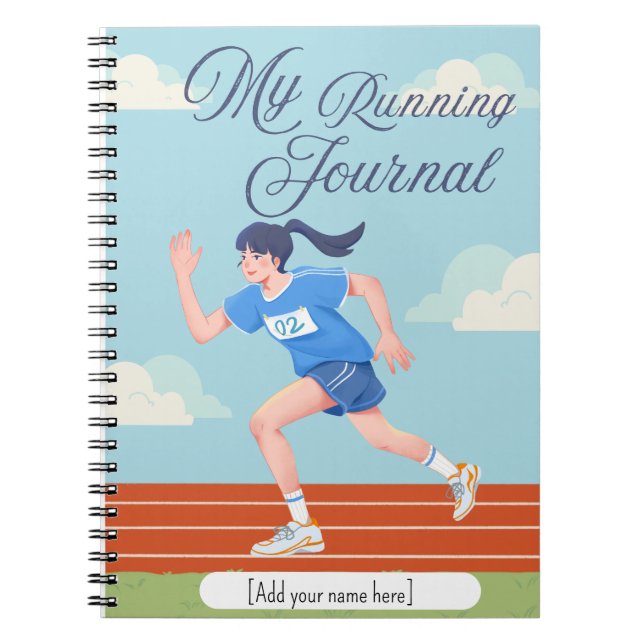 Caderno Espiral Running Journal | Personalized Fitness Tracker (Frente)